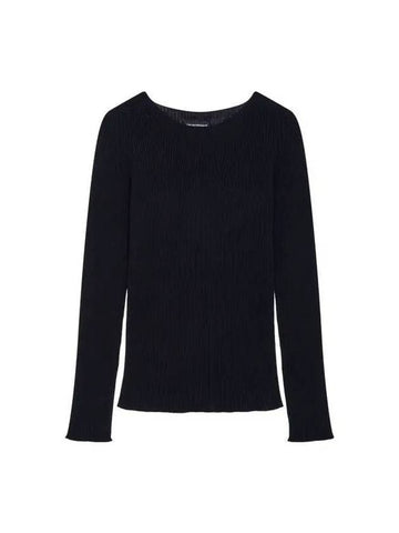 Women s Ribbed Easy Whole Garment Knit Black 271896 - EMPORIO ARMANI - BALAAN 1