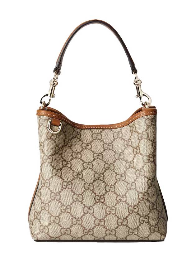 GG Emblem Mini Bucket Bag Beige Beige Dark Brown - GUCCI - BALAAN 2