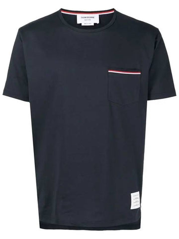 Thom Browne Pocket Striped Short Sleeve T Shirt MJS010A - TOM FORD - BALAAN 1