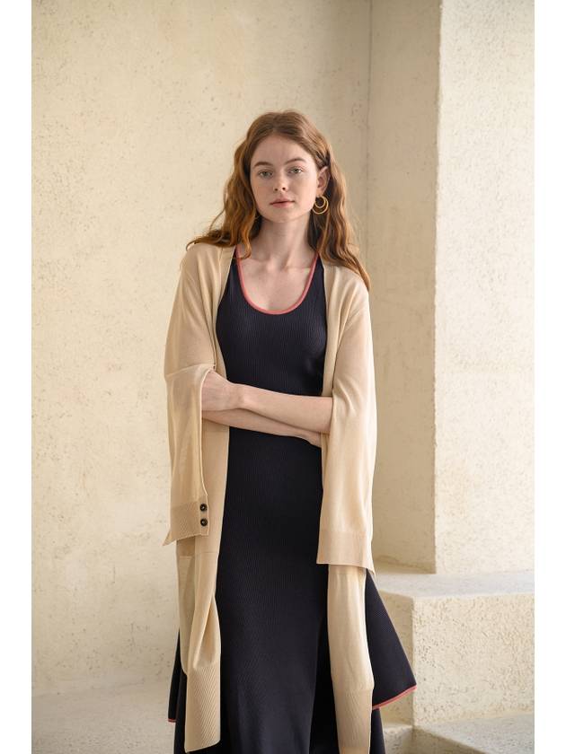 Kaijienne Interseasonal Split Sleeve Long Cardigan_Light Beige - CAHIERS - BALAAN 8