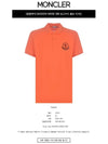 Embroidered Logo Short Sleeve Polo Shirt Orange - MONCLER - BALAAN 3