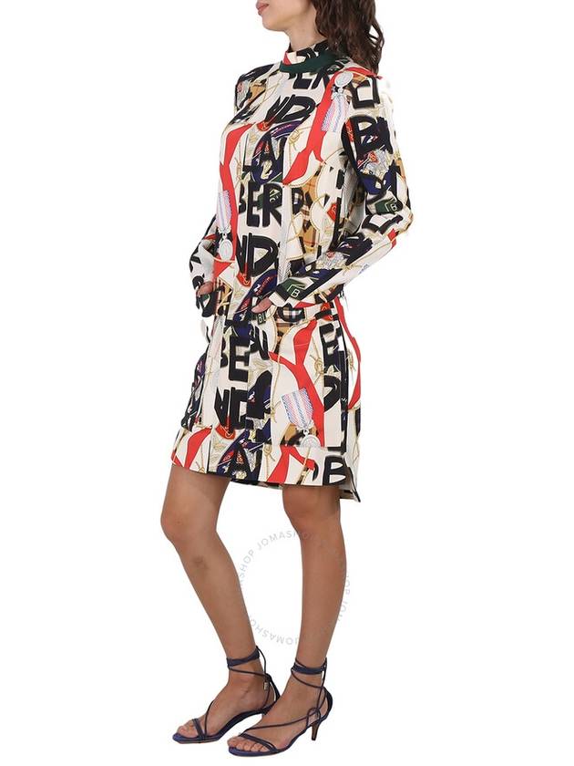 Graffiti Archive Silk Wool Midi Dress - BURBERRY - BALAAN 4