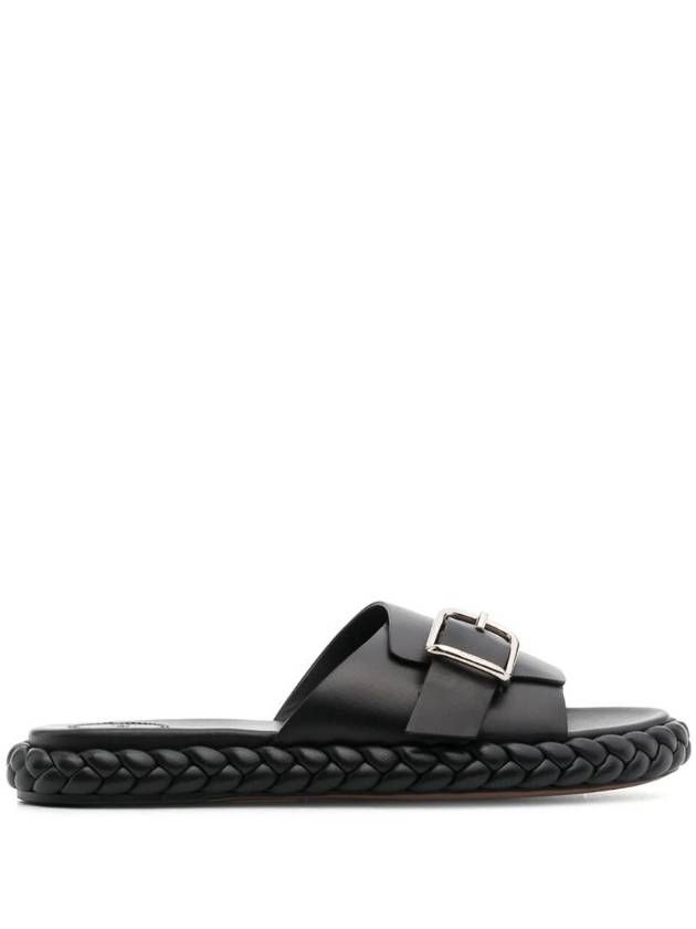 braided sole leather slider sandals - CHLOE - BALAAN 1