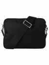 Re-Nylon Saffiano Leather Shoulder Bag Black - PRADA - BALAAN 3