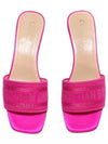 Dway Embroidered Satin Cotton Sandal Heels Rani Pink - DIOR - BALAAN 2