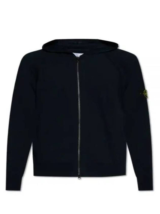 Wappen Padded Zipper Hooded Cotton Cardigan Navy - STONE ISLAND - BALAAN 2