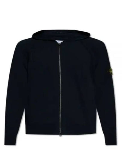 Wappen Padded Zipper Hooded Cotton Cardigan Navy - STONE ISLAND - BALAAN 2