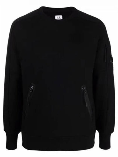 Men's Lens Wappen Pocket Diagonal Sweatshirt Black - CP COMPANY - BALAAN 2