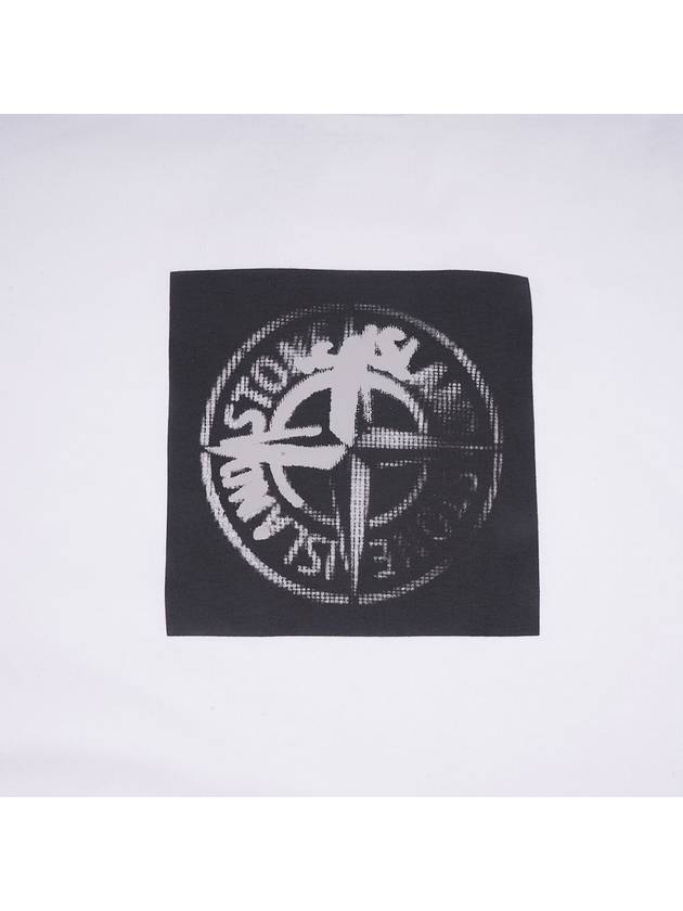 Garment Dyed Institutional One Print Cotton Jersey Short Sleeve T Shirt White - STONE ISLAND - BALAAN 3