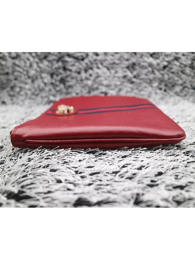 573795 Raja Tiger goldplated red clutch bag - GUCCI - BALAAN 5