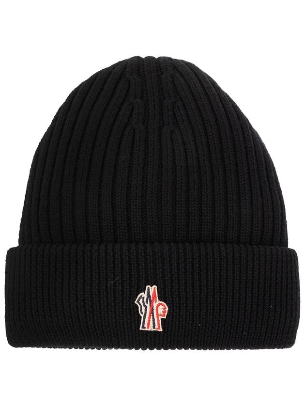 Grenoble Embroidered Logo Padded Wool Beanie Black - MONCLER - BALAAN 2