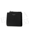 Grain de Poudre Embossed Leather Zipper Card Wallet Black - SAINT LAURENT - BALAAN 4