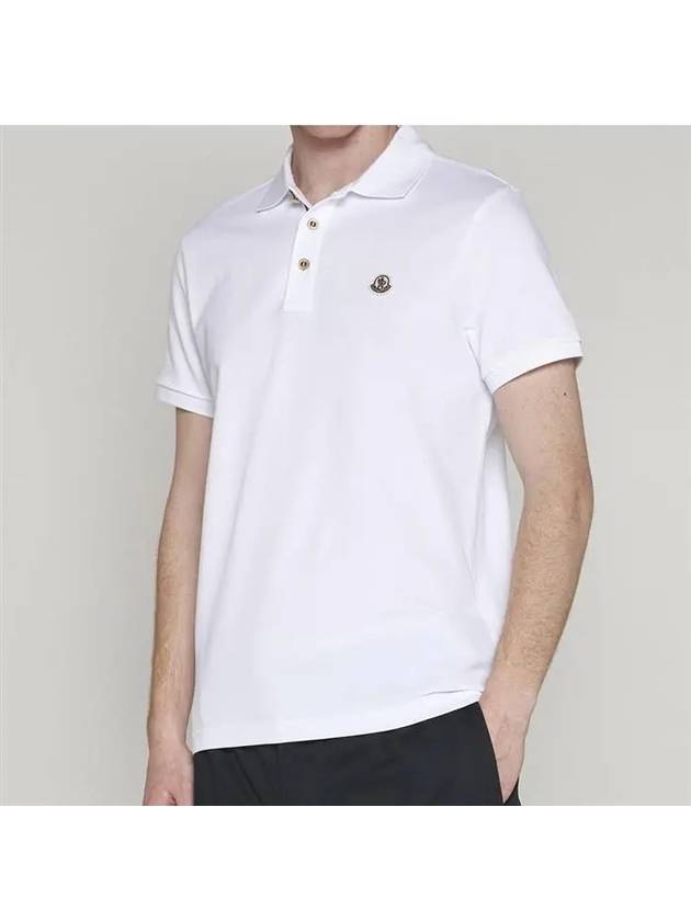 Logo Patch Polo Shirt White - MONCLER - BALAAN 3