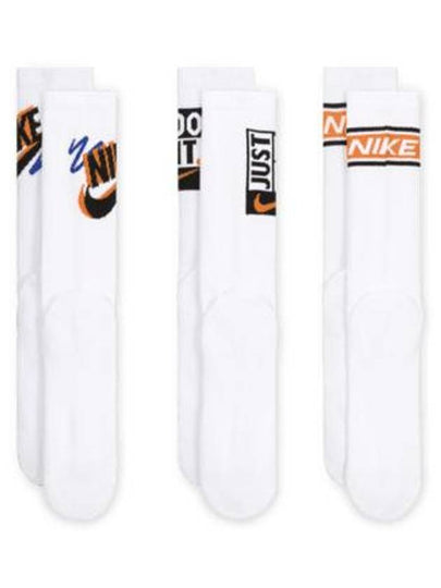 Everyday Plus Crew Socks 3 Pairs White - NIKE - BALAAN 2