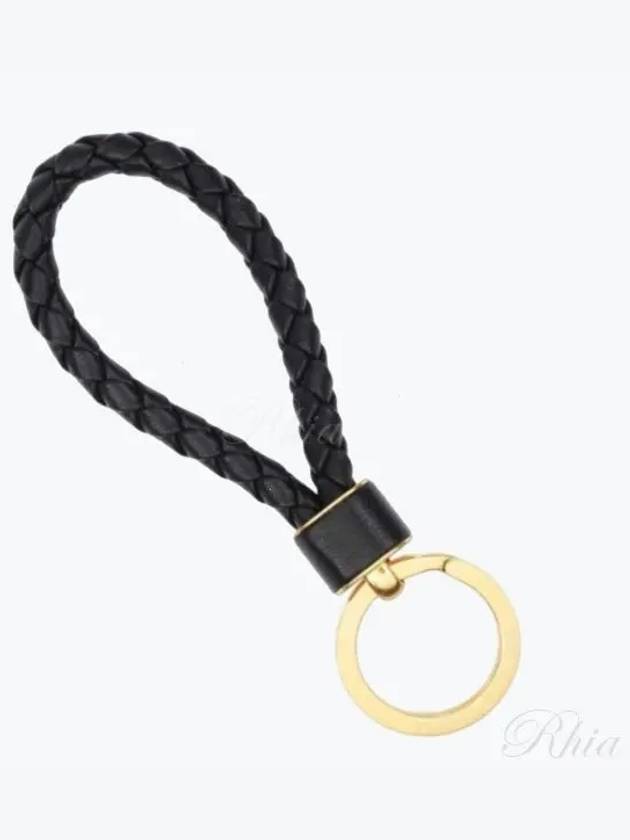 Intrecciato Lambskin Key Holder Black - BOTTEGA VENETA - BALAAN 2