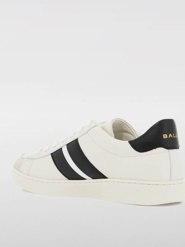 Round Toe Lace-Up Leather Low Top Sneakers White - BALLY - BALAAN 4