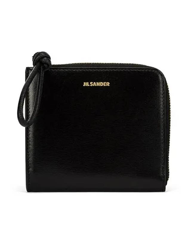 Logo Leather Card Wallet Black - JIL SANDER - BALAAN 3