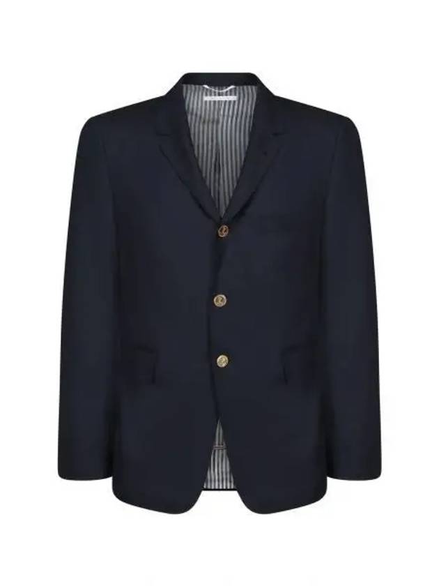 Super 120S Wool Twill Single Breasted Classic Jacket Navy - THOM BROWNE - BALAAN 2