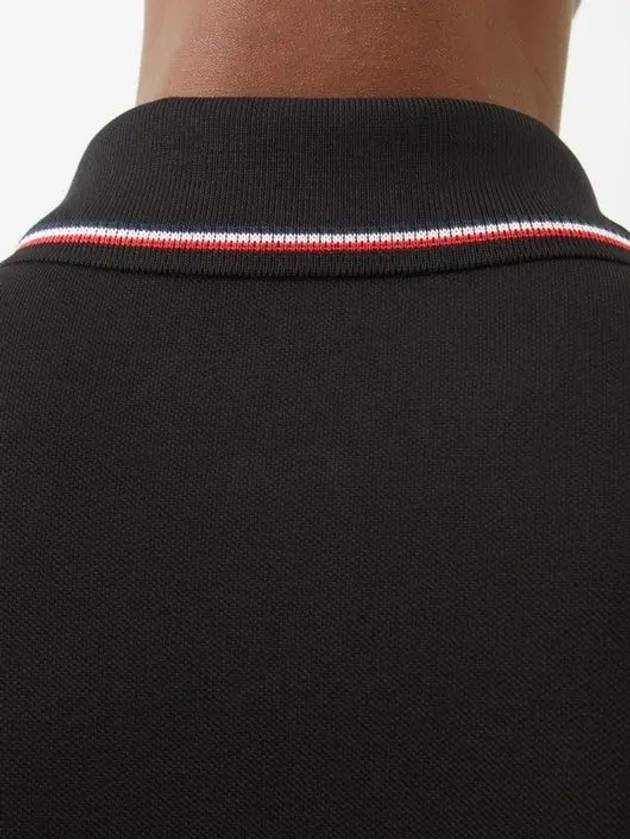 Logo Patch Tip Collar Cuffs Cotton Pique Polo Shirt Black 8A00012 84556 999 - MONCLER - BALAAN 3