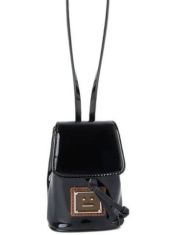 Face Metal Logo Patent Leather String Mini Pouch Bag - ACNE STUDIOS - BALAAN 1