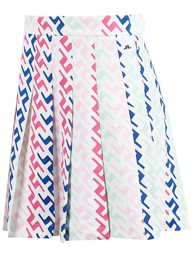 Women's Adina Print Pleated Skirt Pink Painted Bridge - J.LINDEBERG - BALAAN 2