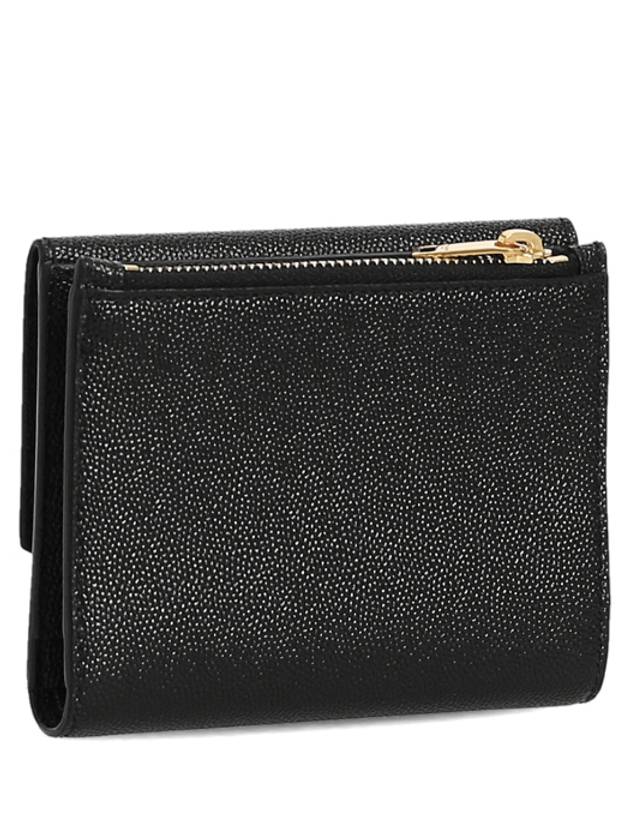 Embossed Leather Uptown Compact Half Wallet Black - SAINT LAURENT - BALAAN 4