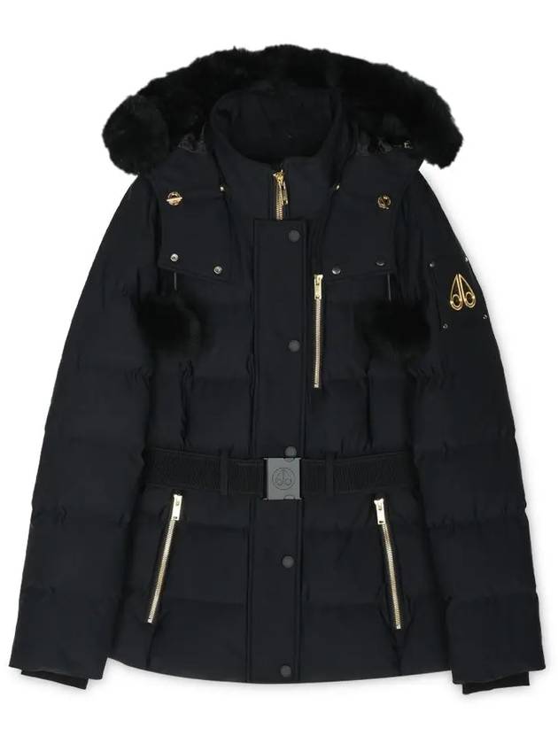 Gold Cambria Down Jacket Black Shearling Black - MOOSE KNUCKLES - BALAAN 4