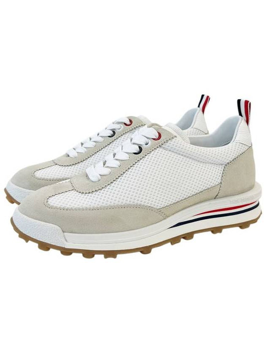 Thom Women Browne Nylon Tech Runner Low Top Sneakers Grey White - THOM BROWNE - BALAAN 2