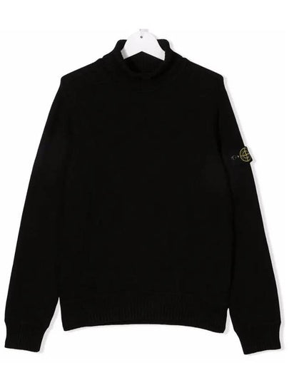 Kids Wappen Turtleneck Knit Black 7516504A2 V0029 - STONE ISLAND - BALAAN 2