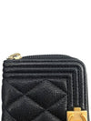 Boy gold logo zipper card wallet - CHANEL - BALAAN 5