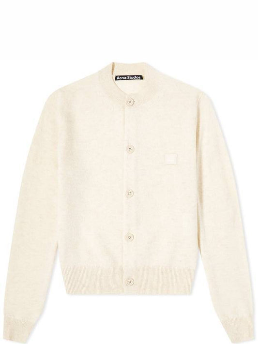 Face Patch Crop Cardigan White - ACNE STUDIOS - BALAAN 1