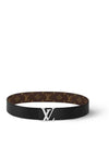 Men's LV Initiales Reversible Monogram Canvas Leather Belt Black Brown - LOUIS VUITTON - BALAAN 5