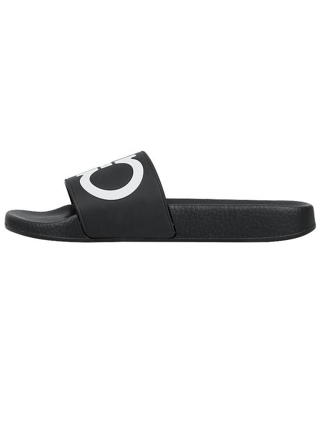 Gancini Printing Band Rubber Slippers Black - SALVATORE FERRAGAMO - BALAAN 4