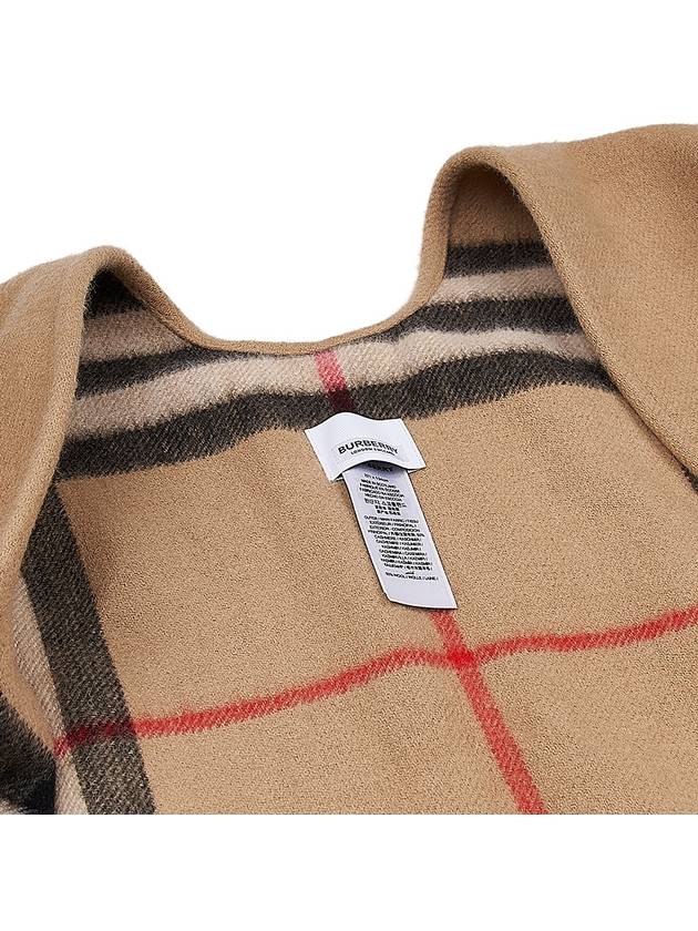 Reversible Check Wool Cashmere Cape Beige - BURBERRY - BALAAN 11