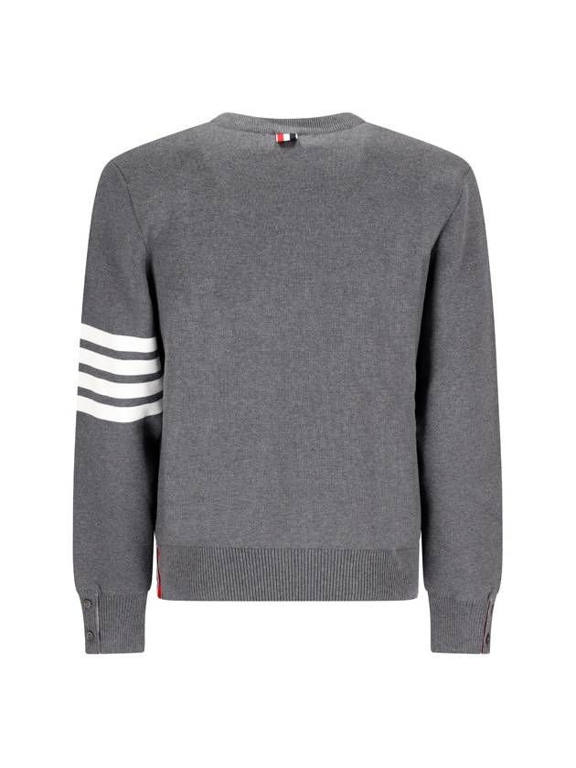 4 Bar Armband Milano Stitch Knit Top Mid Grey - THOM BROWNE - BALAAN 5