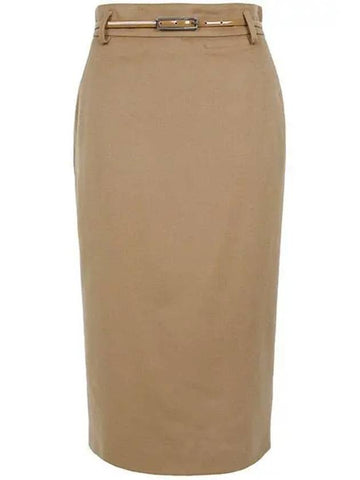 Camel Ginseng Wool Midi Skirt 001 1208732 - MAX MARA - BALAAN 1