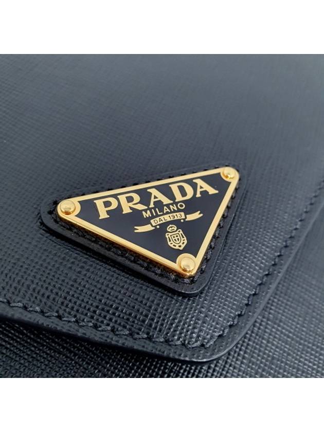 1BD200 Triangle logo Saffiano gold chain shoulder bag - PRADA - BALAAN 6