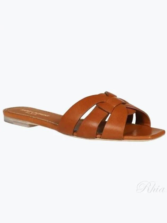 Metal Free Tanning Slide Mule Brown - SAINT LAURENT - BALAAN 2