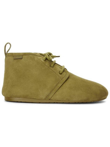 Lago Lace Up Suede Shearling Ankle Boots Olive - LOEWE - BALAAN 1