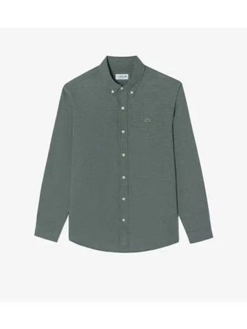 Men s Flannel Check Shirt Green - LACOSTE - BALAAN 1