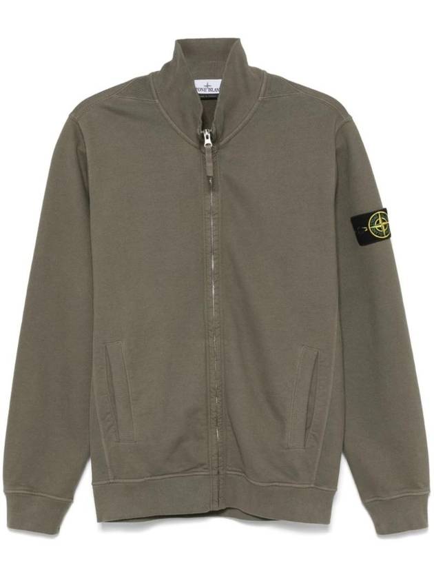 Logo Patch Zipper Zip-Up Jacket Walnut Brown - STONE ISLAND - BALAAN 1