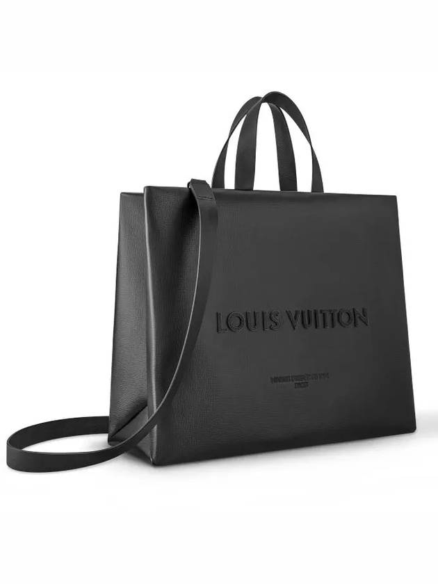 Leather Shopper MM Tote Bag Black - LOUIS VUITTON - BALAAN 3