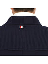 Cotton Cashmere Interlock 4-Bar Polo Collar Overcoat Navy - THOM BROWNE - BALAAN 10