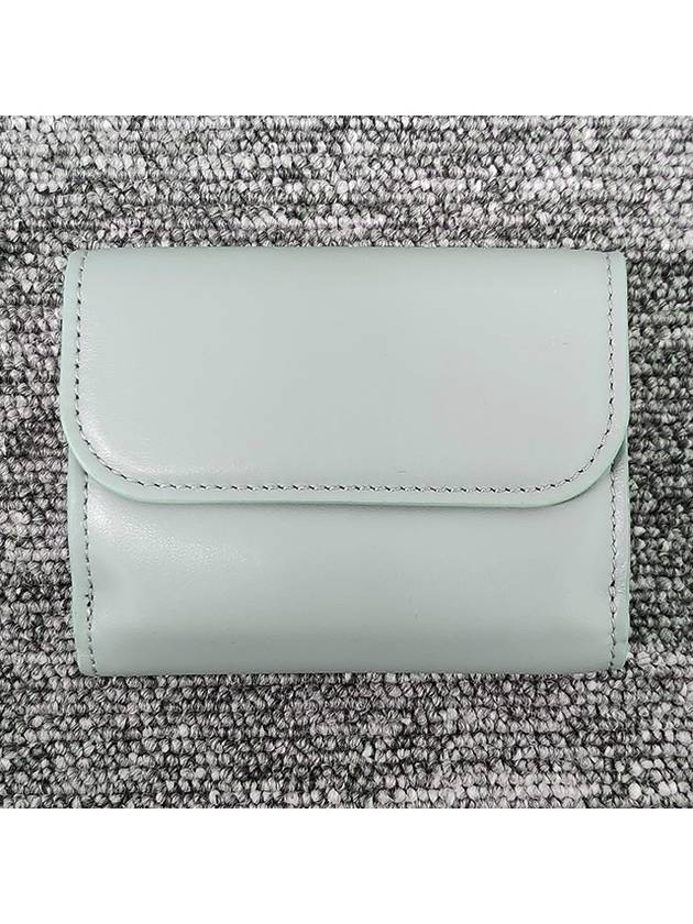 Embroidered Logo Leather Half Wallet Green - CHLOE - BALAAN 5