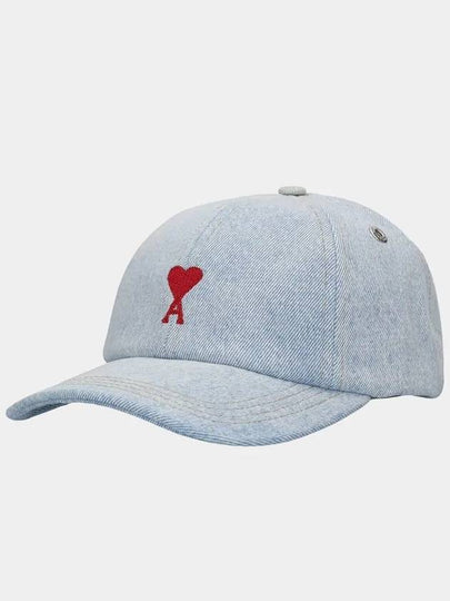 Embroidered Logo Denim Ball Cap Light Blue - AMI - BALAAN 2