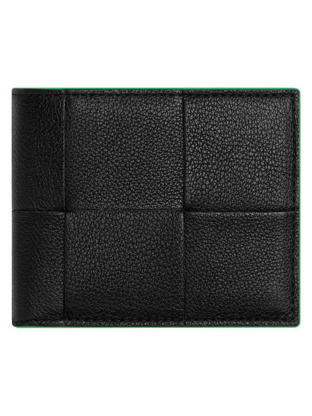 Cassette Bifold Half Wallet Parakeet Black - BOTTEGA VENETA - BALAAN 1