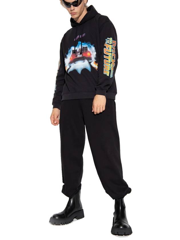 Back To The Future Print Hoodie Black - VETEMENTS - BALAAN 5