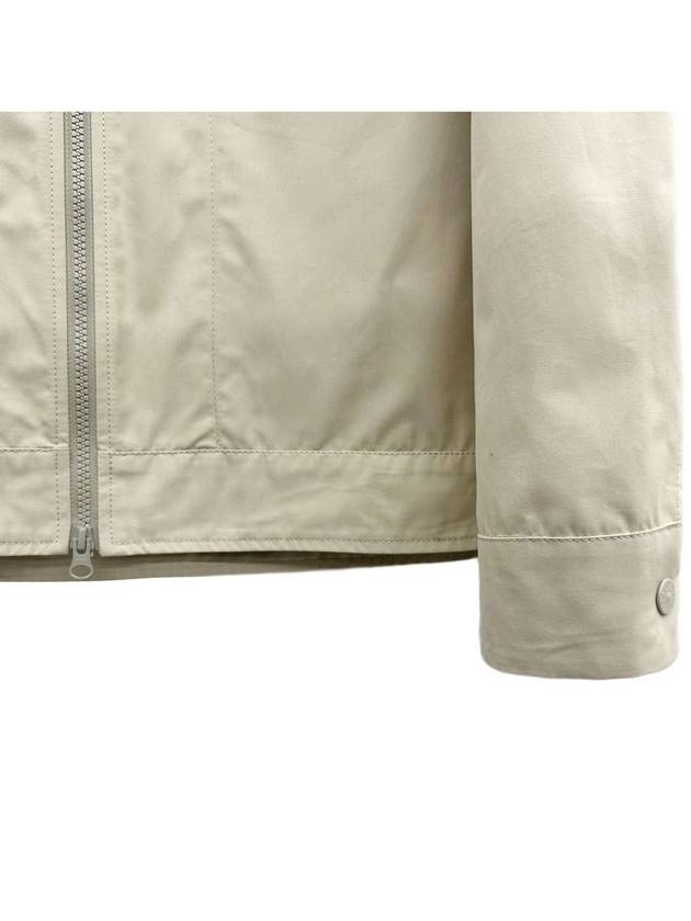 Cotton Canvas Zip-up Jacket Beige - STONE ISLAND - BALAAN 6