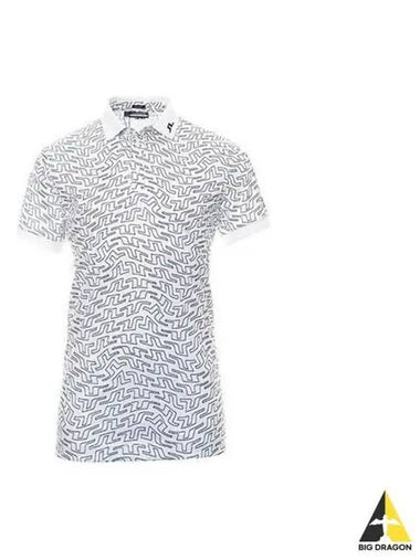 Tour Tech Regular Fit Print Golf Polo Wear White Navy GMJT07644 - J.LINDEBERG - BALAAN 1