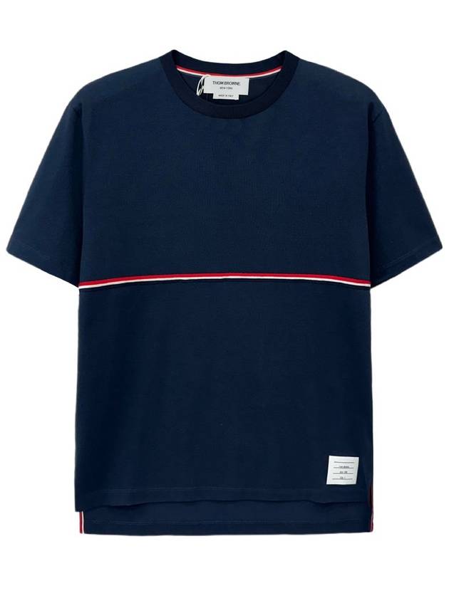 Midweight Jersey Short Sleeve T-Shirt Navy - THOM BROWNE - BALAAN 2